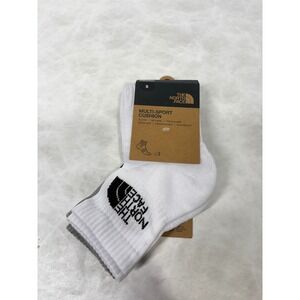 The North Face Multi-Sport Cushion Quarter Socks 3-Pack Black White Grey